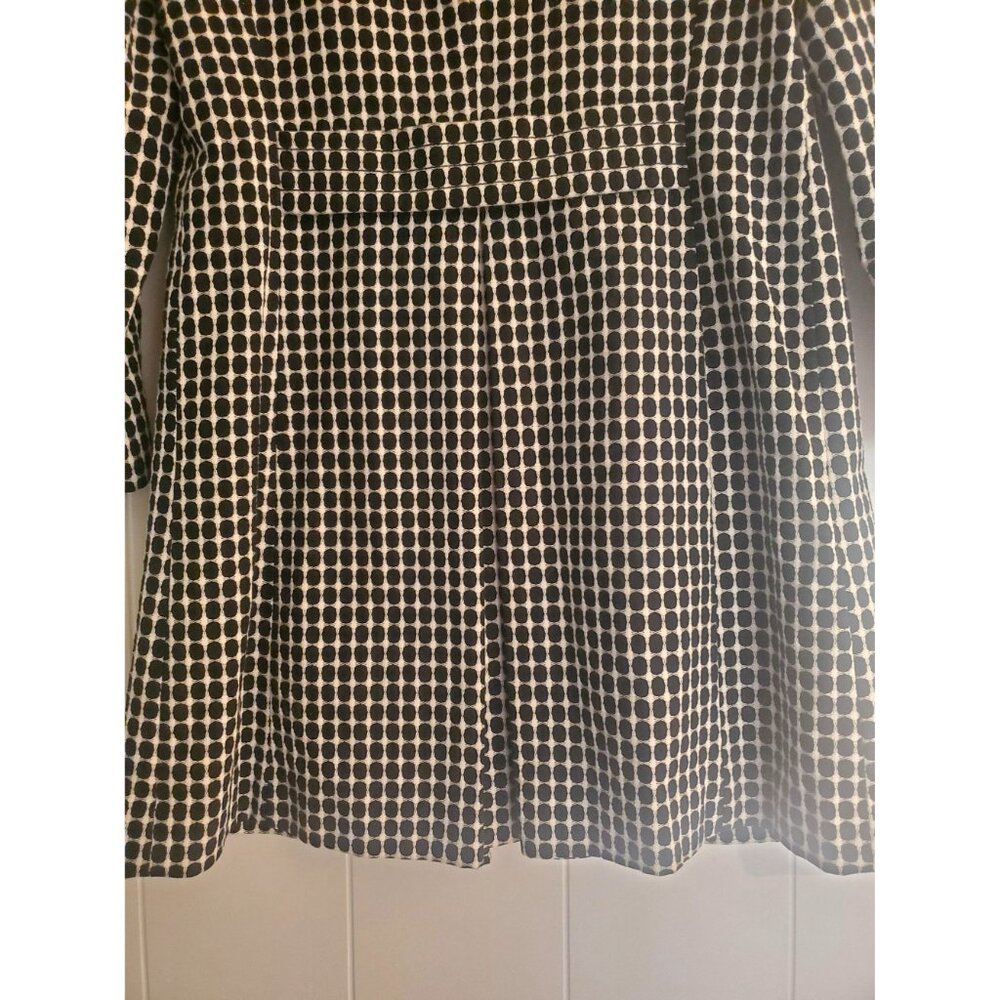 Black White Polka Dot Apostrophe Coat Small Cotton Blend - Picture 8 of 11